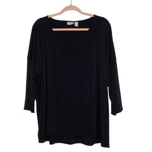 Chicos Black Oversized Minimalist Blouse | Chicos Black Tunic Blouse